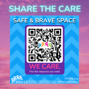 Window Cling - Safe & Brave Space - Chevron Background